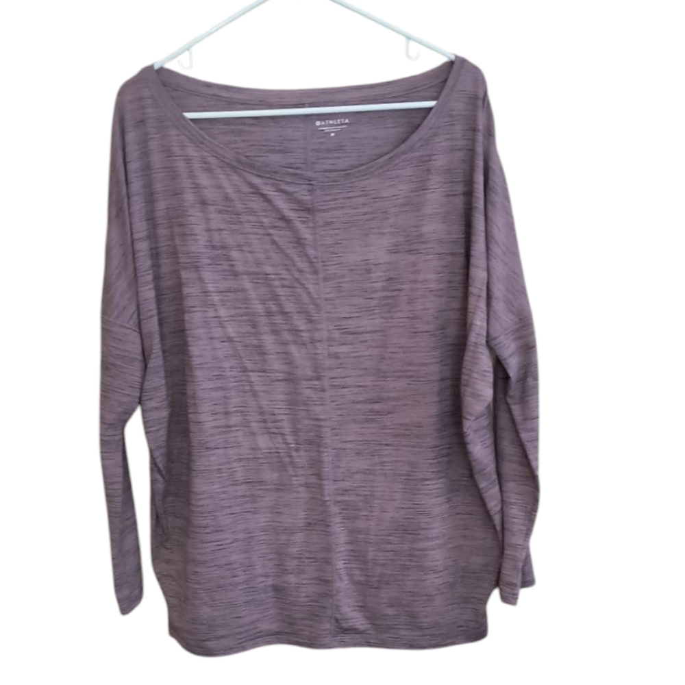 Athleta Long Sleeve Flow Essence Top Space dye Mauve Size M